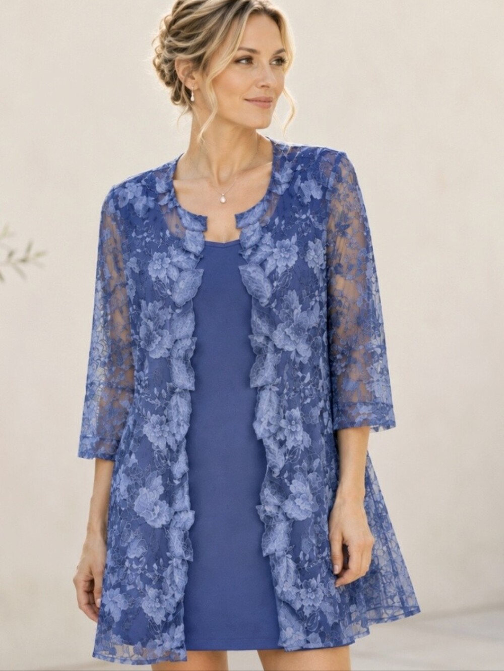 ALEX Evenings NWOT Dress with Attached Embroidered Jacket Wedding Special 10